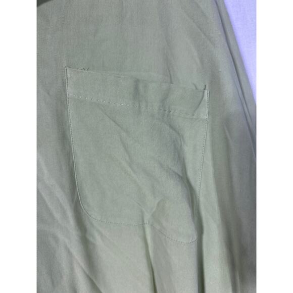 Tommy Bahama Button Up 4XB Sage Green Solid 100% Silk Short Sleeve Wood Button - Picture 4 of 11